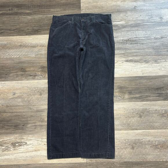 Vintage 80s Levis White Tab Navy Blue Mens 36x30‎ Straight Leg Corduroy Pants - Picture 1 of 9